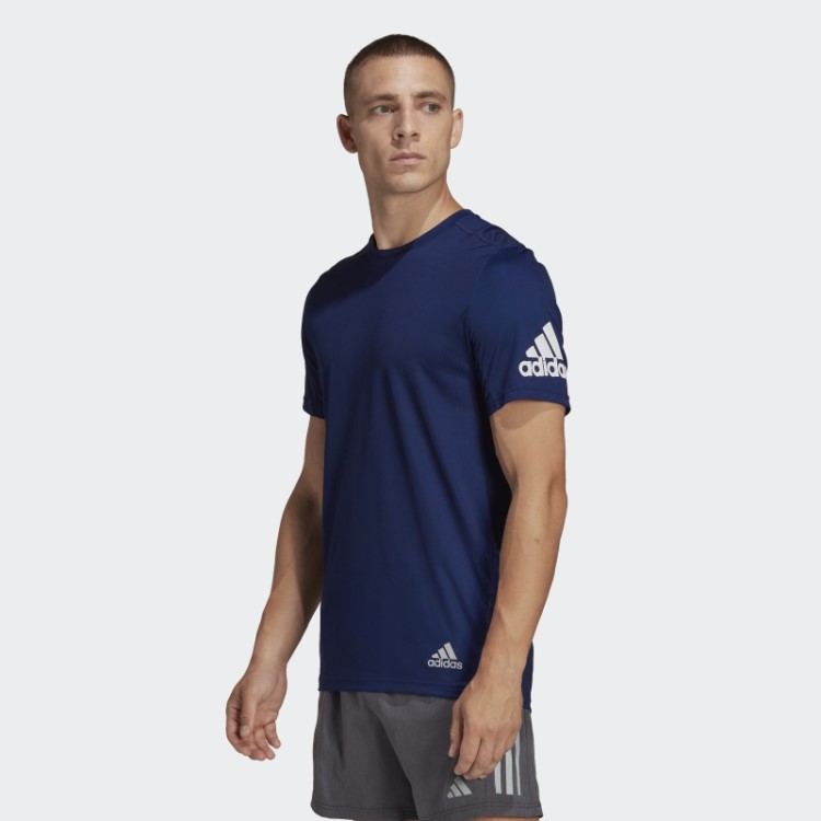Camiseta Run It Azul Escuro Adidas