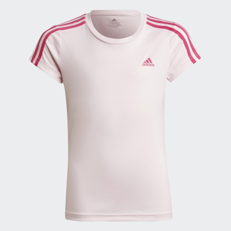 Camiseta Rosa Adidas Com As Três Listras