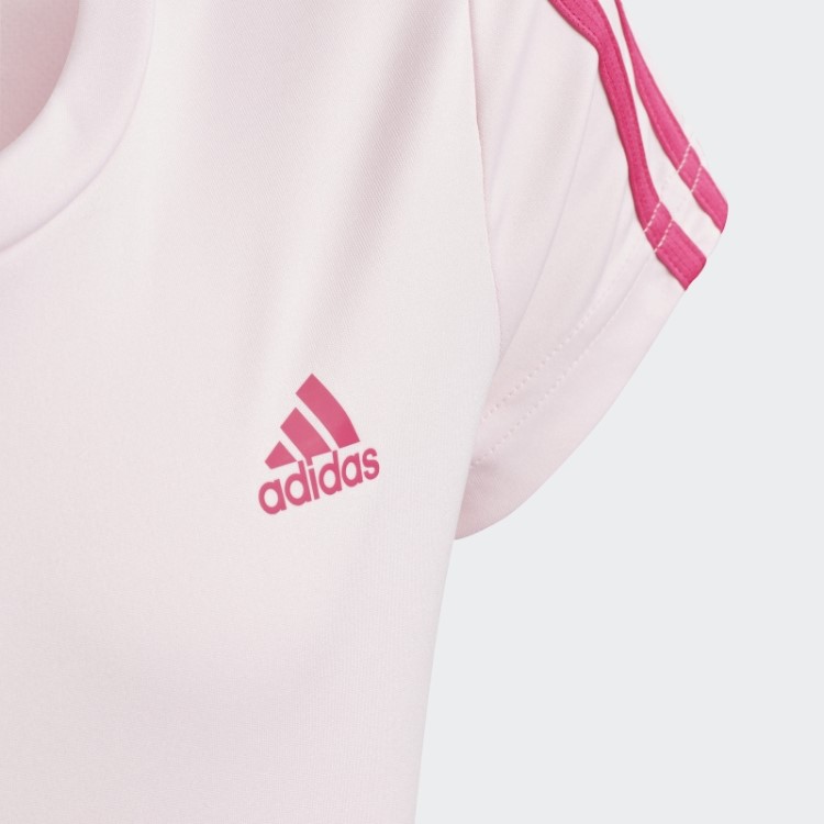 Camiseta Rosa Adidas Com As Três Listras