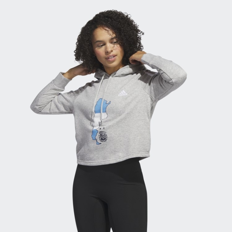 Moletom Cropped Cinza Adidas Argentina