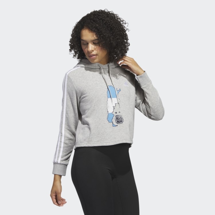 Moletom Cropped Cinza Adidas Argentina