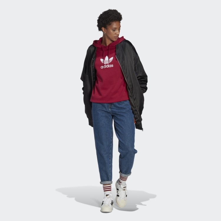 Moletom Com Capuz Adicolor Trefoil Bordô Adidas