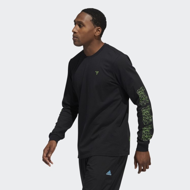 Camiseta Preta Adidas Com Gráfico Trae Fashion