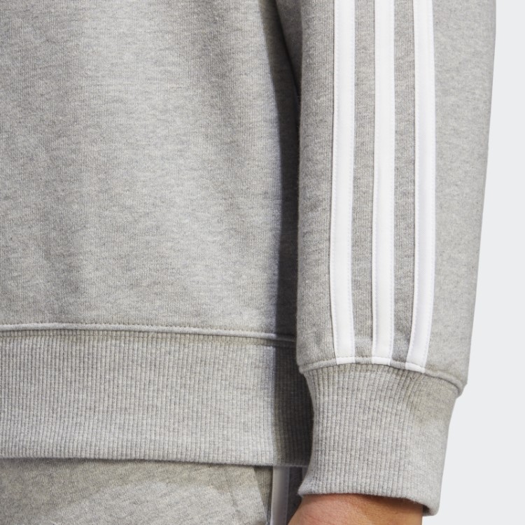Moletom Com As Três Listras Essentials Cinza Médio Da Adidas