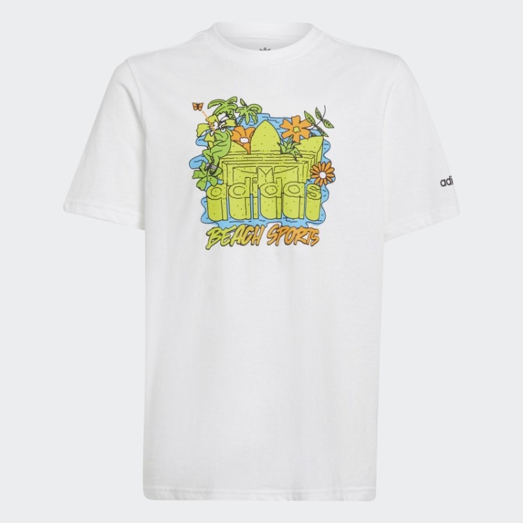 Adidas Camiseta Branca Com Estampa De Praia Stoked