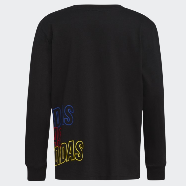 Camiseta Preta De Manga Longa Warped Wrap Adidas