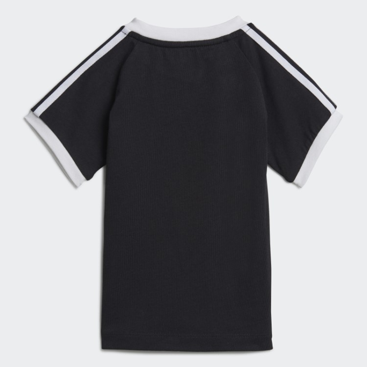 Camiseta Preta Com As Três Listras Adidas