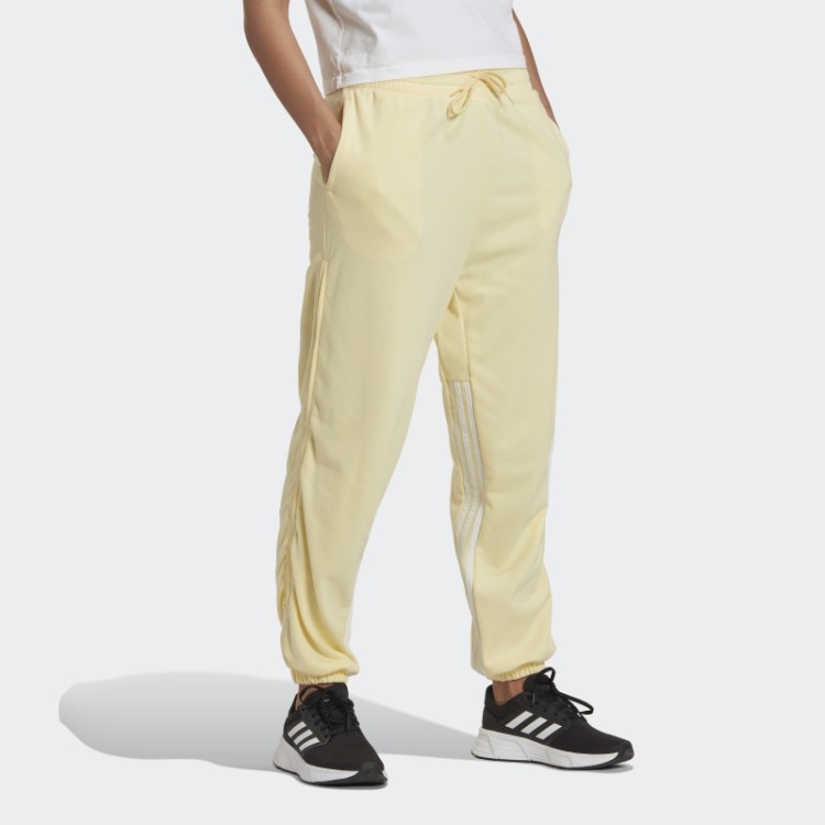 Calça Jogger Superdimensionada Com 3 Listras Hyperglam E Zíperes Laterais Amarelo Adidas