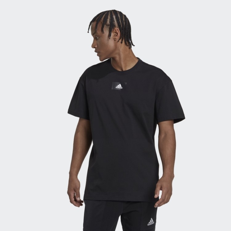 Essentials Tee Vivid Com Ombro Descaído Preto Adidas