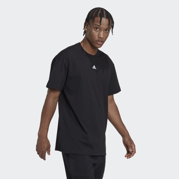 Essentials Tee Vivid Com Ombro Descaído Preto Adidas
