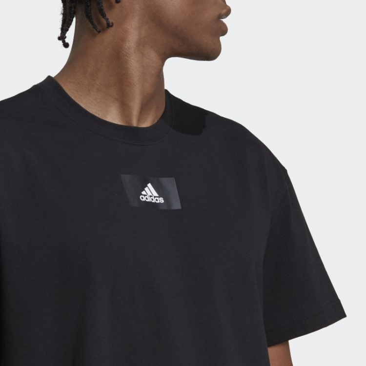 Essentials Tee Vivid Com Ombro Descaído Preto Adidas