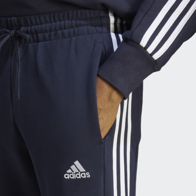 Calça Adidas Essentials French Terry Cuffed Cuff Com As Três Listras Branca Estilosa