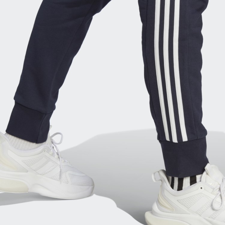 Calça Adidas Essentials French Terry Cuffed Cuff Com As Três Listras Branca Estilosa