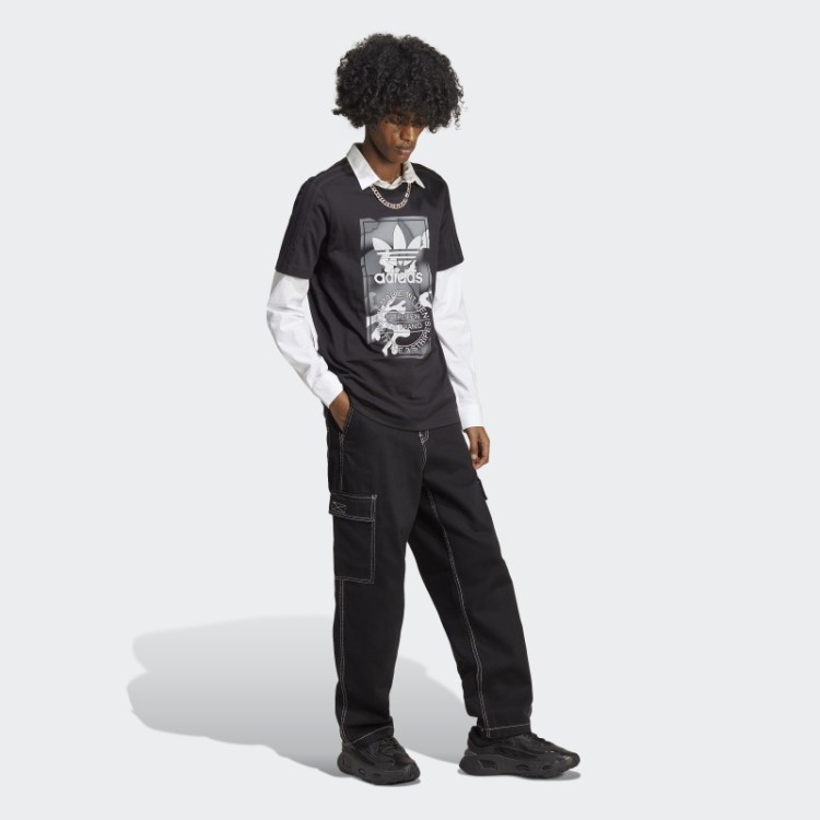 Camiseta Preta Com Estampa Camuflada Adidas
