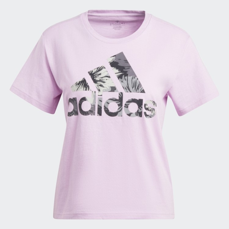 Camiseta Regular Lilás Com Estampa Allover Da Adidas