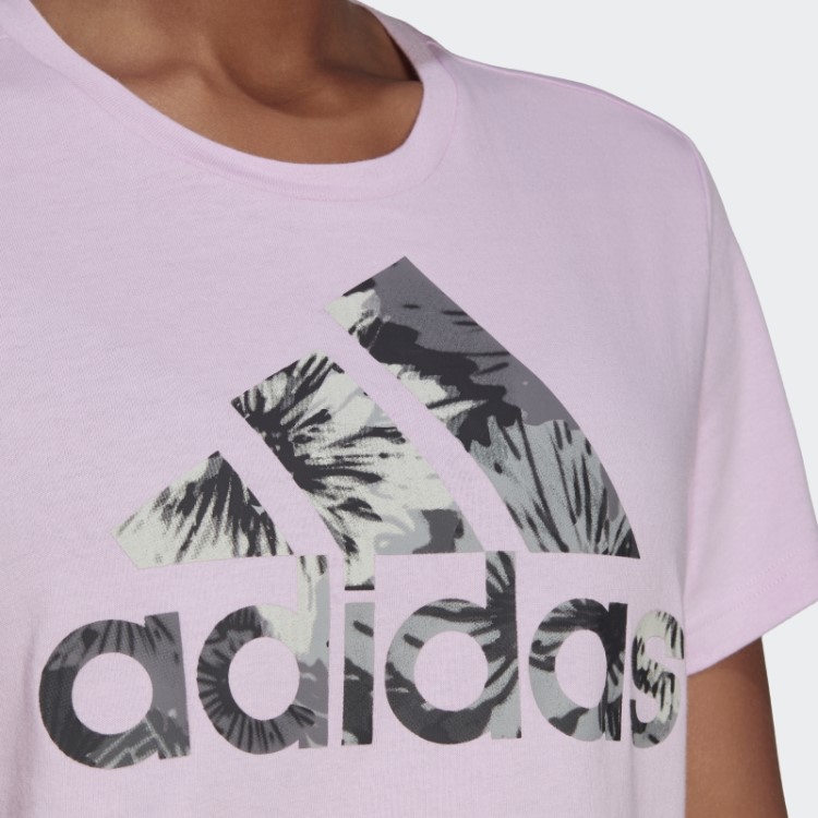 Camiseta Regular Lilás Com Estampa Allover Da Adidas