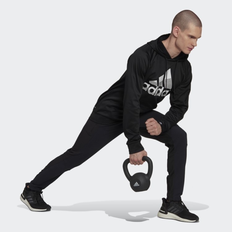 Adidas Black Aeroready Game And Go Big Logo Moletom Com Capuz