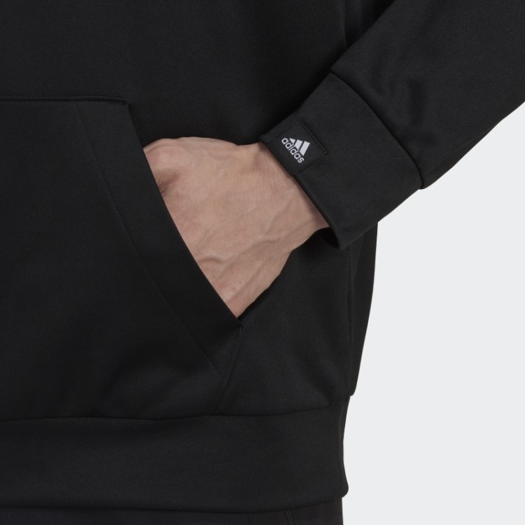 Adidas Black Aeroready Game And Go Big Logo Moletom Com Capuz