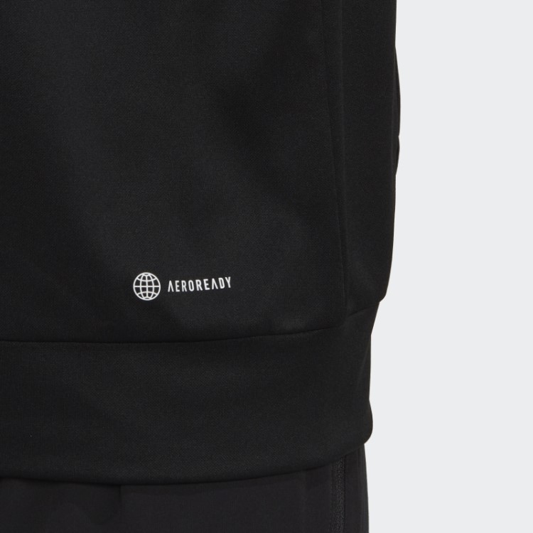 Adidas Black Aeroready Game And Go Big Logo Moletom Com Capuz