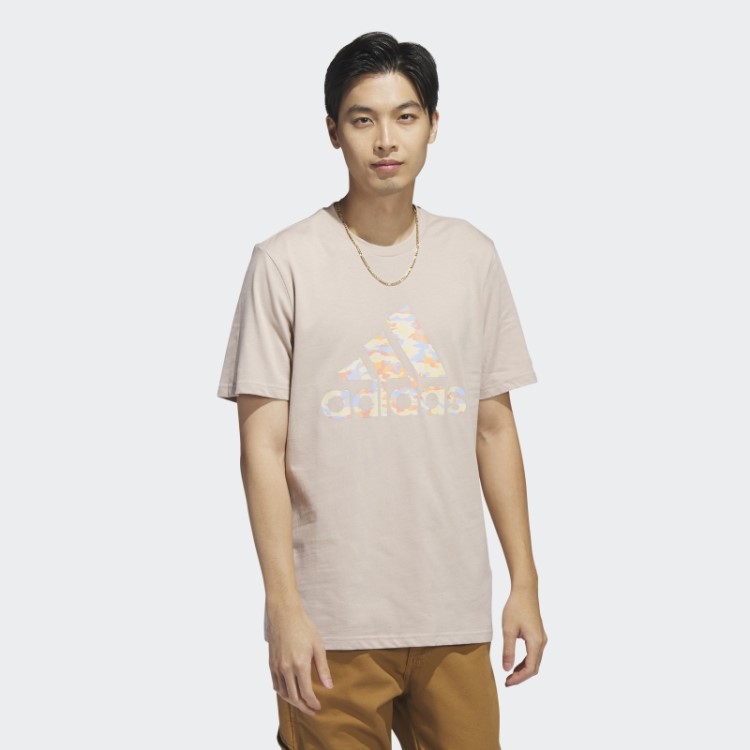 Camiseta Taupe Camo Manga Curta Adidas