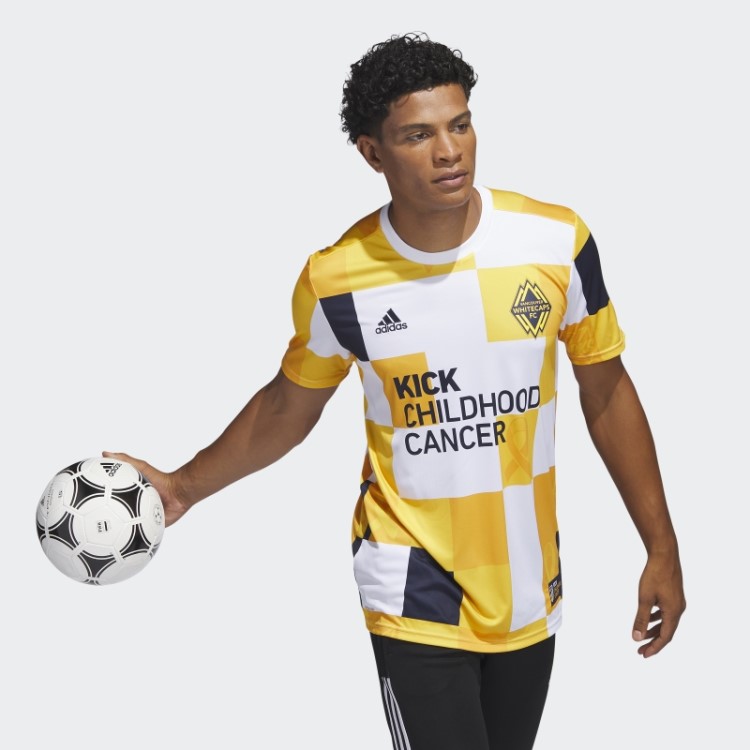 Vancouver Whitecaps Fc Kick Camisa Pré-jogo Câncer Infantil Adidas Coll Gold