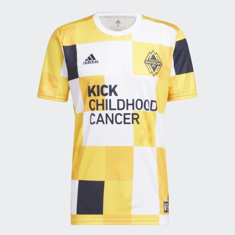 Vancouver Whitecaps Fc Kick Camisa Pré-jogo Câncer Infantil Adidas Coll Gold