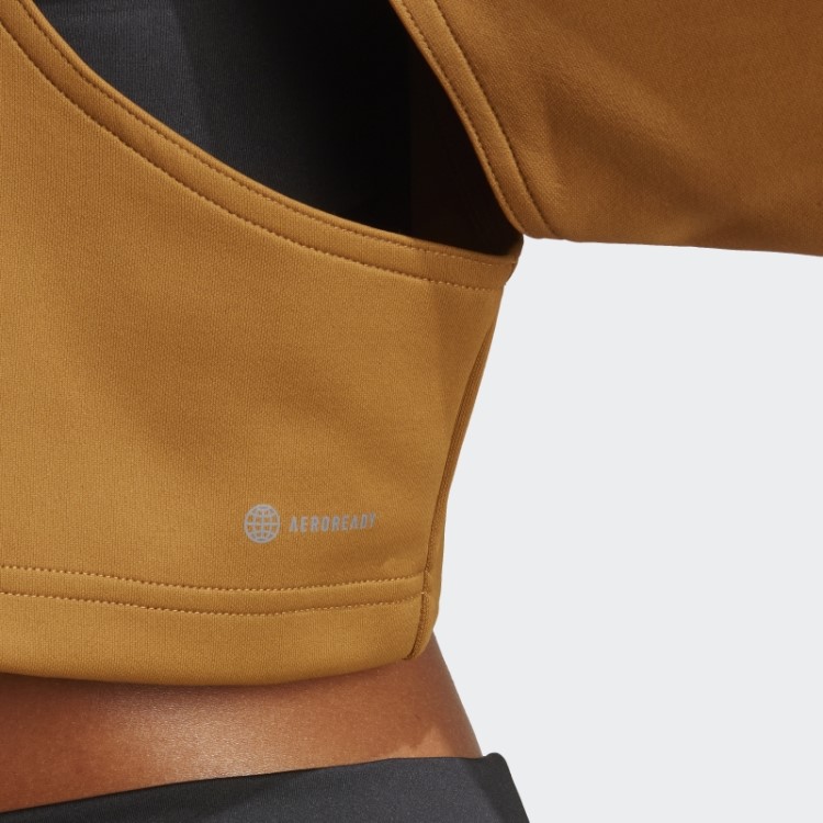 Moletom Com Capuz Hiit Aeroready Crop Training Bronze Adidas