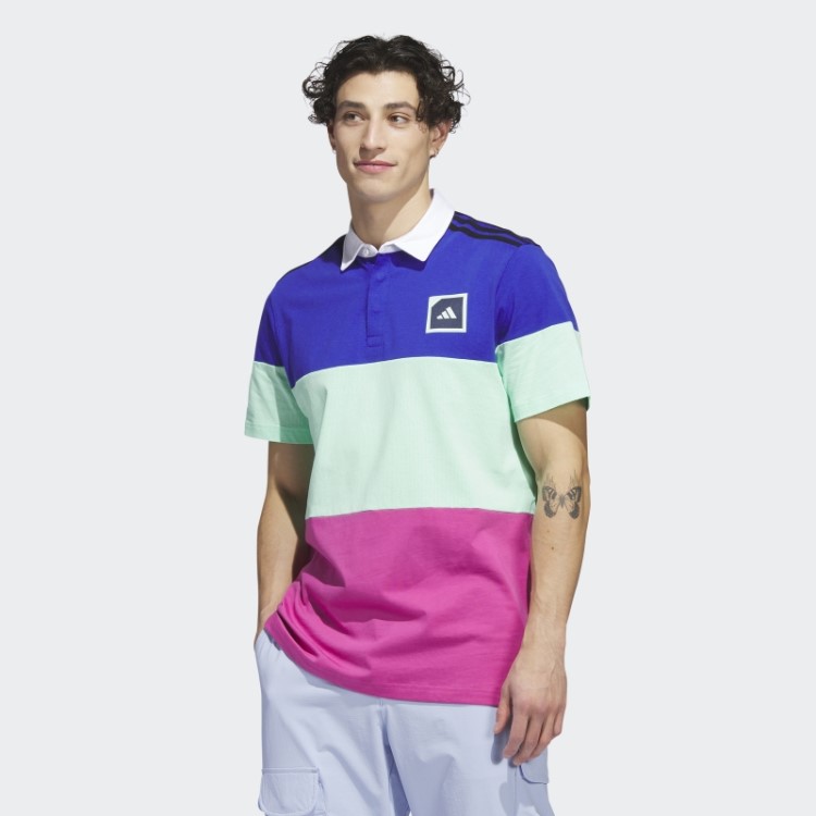 Adicross Block Camisa Pólo De Golfe Azul Adidas