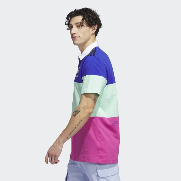 Adicross Block Camisa Pólo De Golfe Azul Adidas
