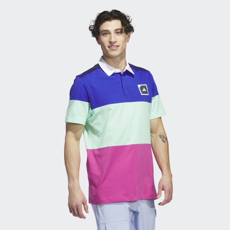 Adicross Block Camisa Pólo De Golfe Azul Adidas