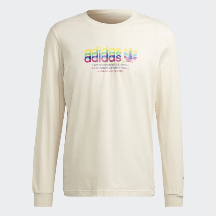 Hiperreal Camiseta Manga Longa Branca Adidas