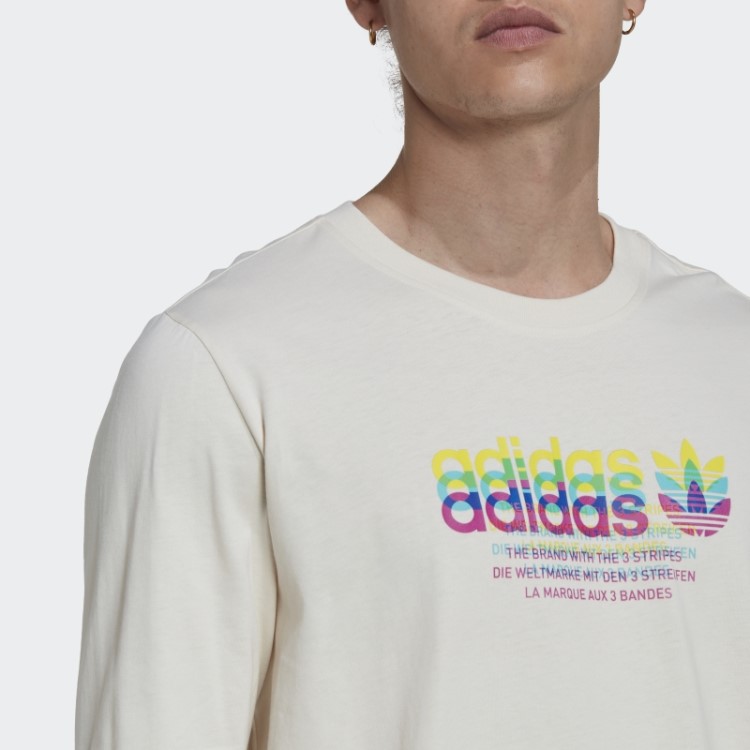 Hiperreal Camiseta Manga Longa Branca Adidas
