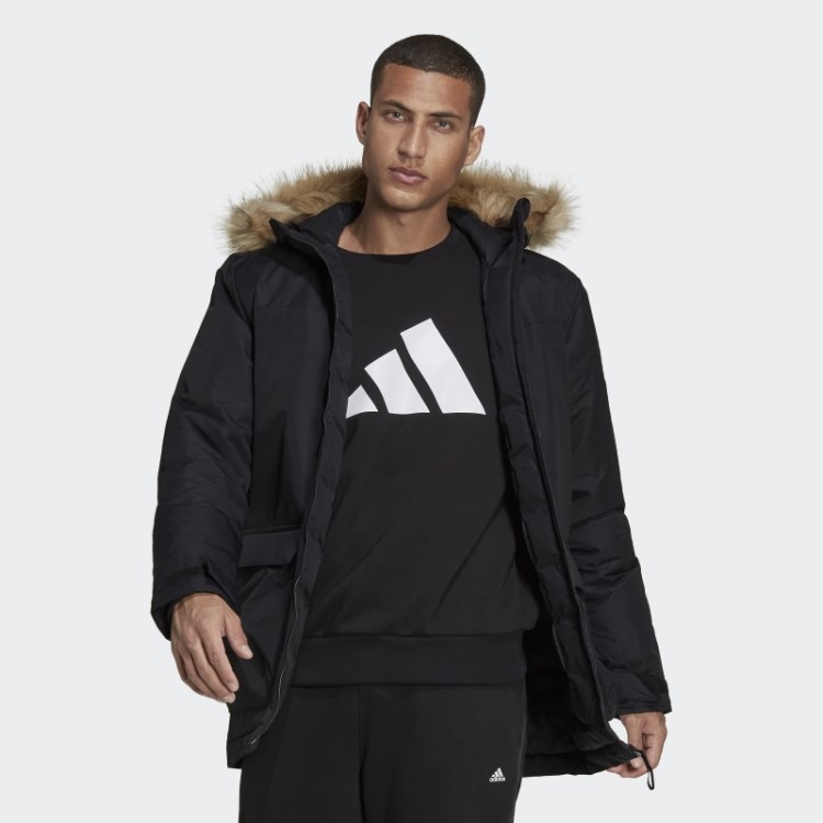 Parka Preta Utilitas Com Capuz Adidas Estilosa