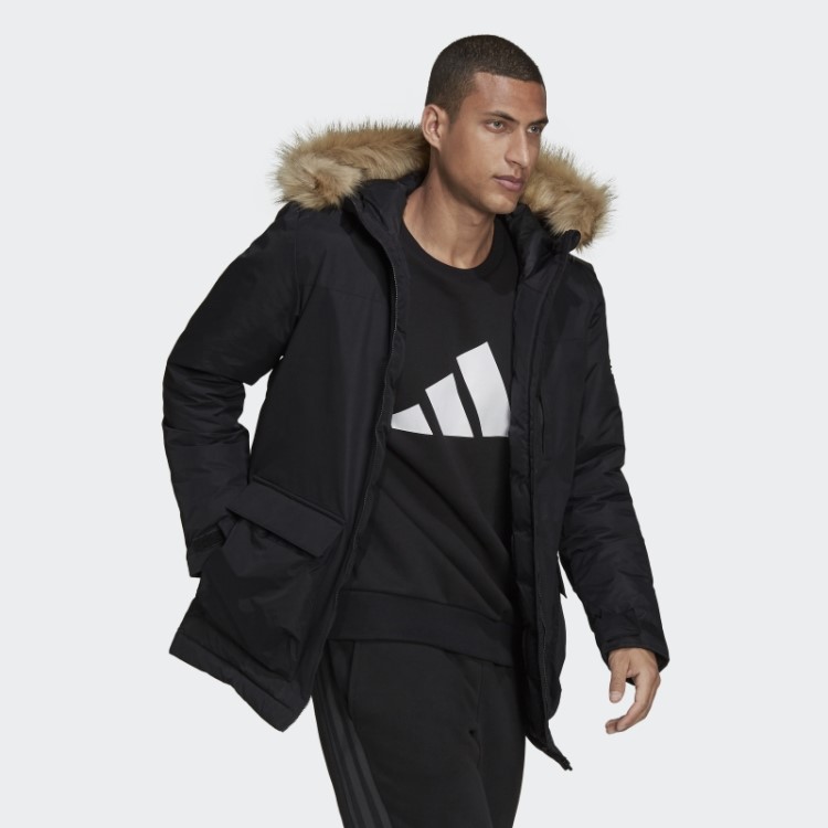 Parka Preta Utilitas Com Capuz Adidas Estilosa