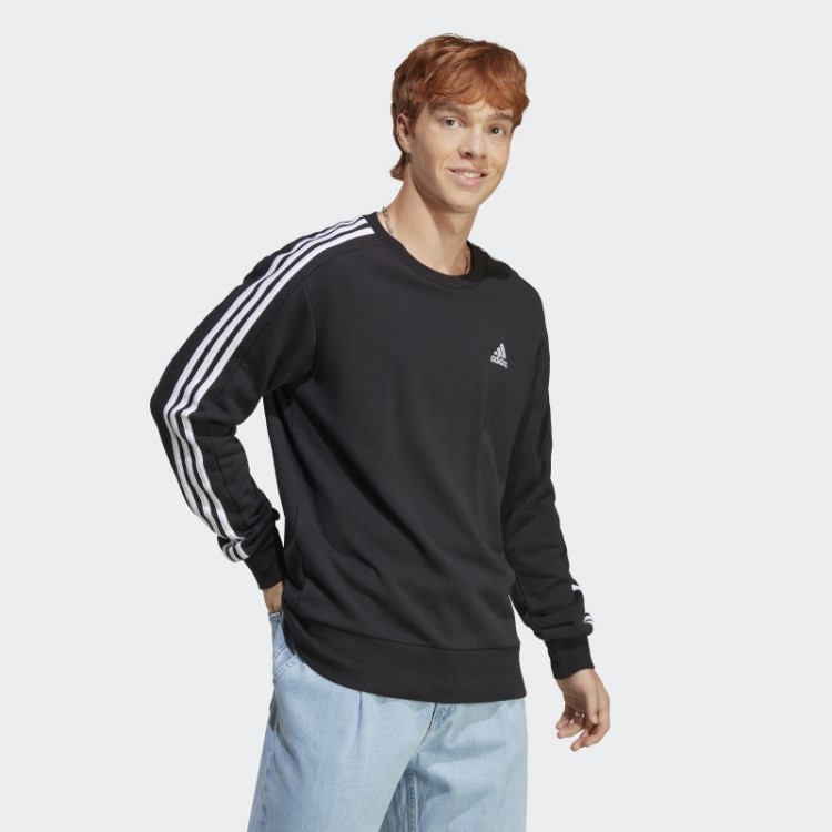 Moletom Com As Três Listras French Terry Black Essentials Adidas