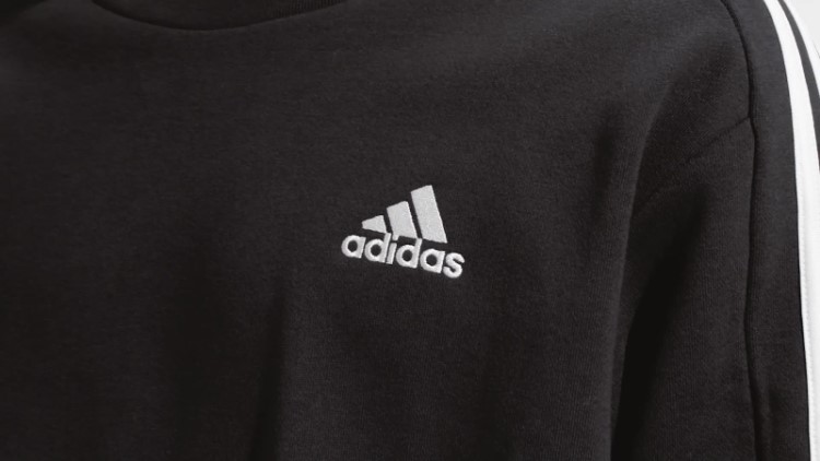 Moletom Com As Três Listras French Terry Black Essentials Adidas