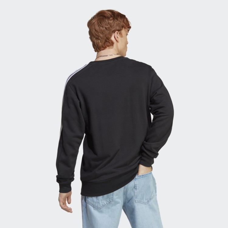 Moletom Com As Três Listras French Terry Black Essentials Adidas