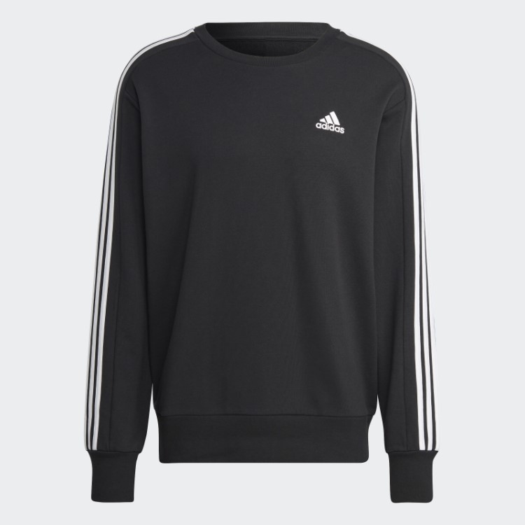 Moletom Com As Três Listras French Terry Black Essentials Adidas