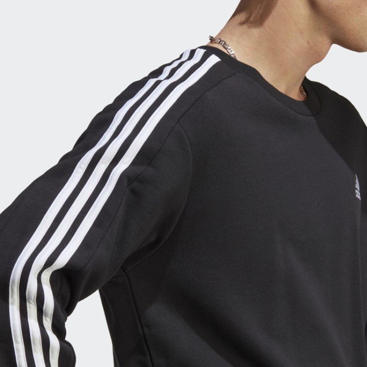 Moletom Com As Três Listras French Terry Black Essentials Adidas