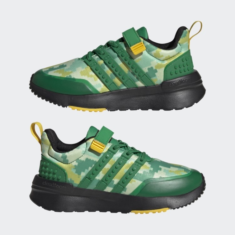 Adidas X Lego Racer Tr21 Cadarço Elástico E Sapatos Top Strap Verde Fashion