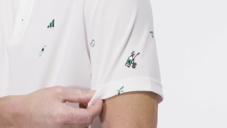 Camisa Polo Branca Adidas Play Verde Com Monograma