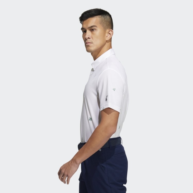 Camisa Polo Branca Adidas Play Verde Com Monograma