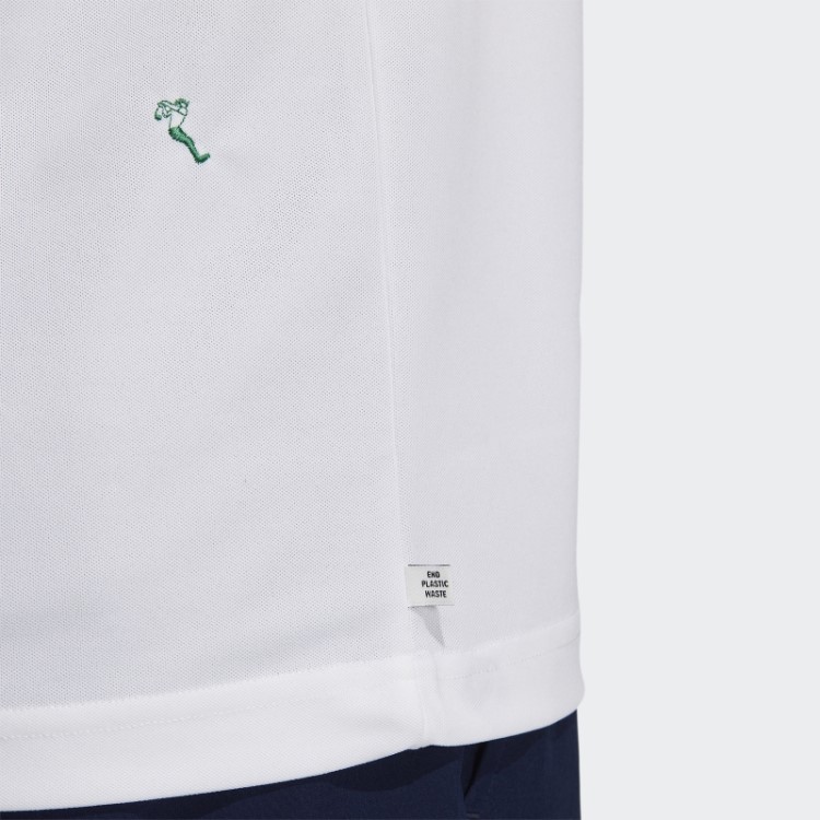 Camisa Polo Branca Adidas Play Verde Com Monograma