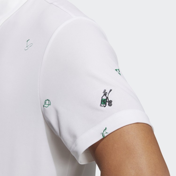 Camisa Polo Branca Adidas Play Verde Com Monograma
