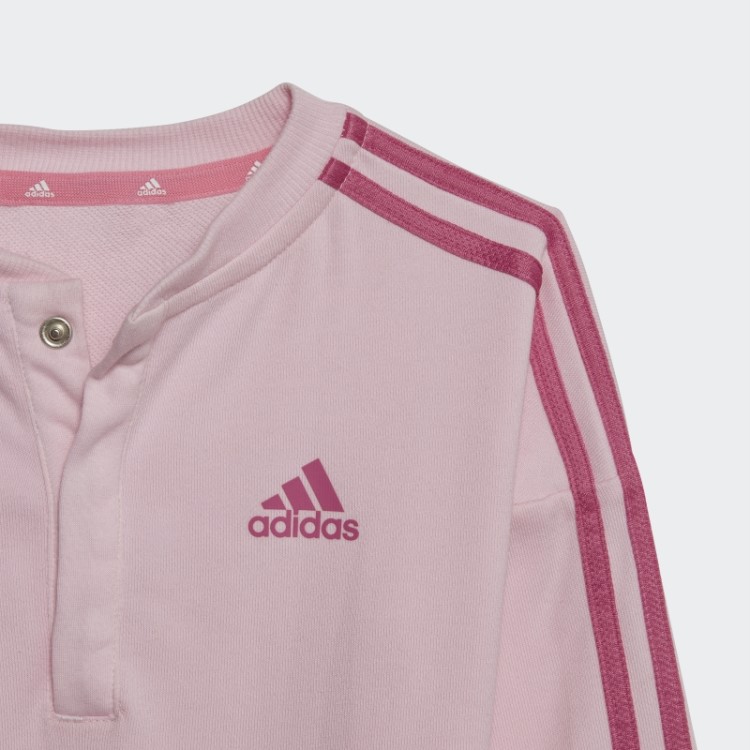 Body Felpudo Com As Três Listras Essentials Rosa Adidas