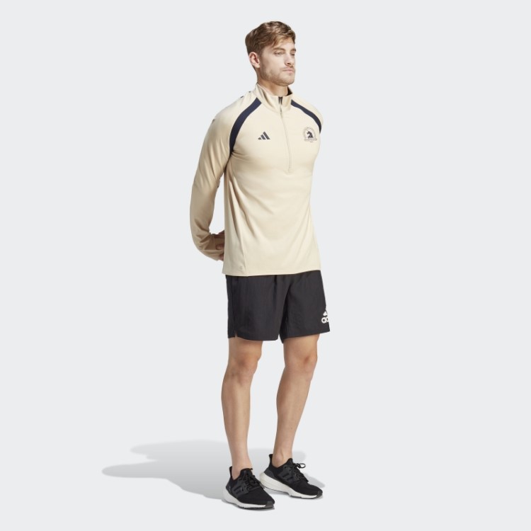 Boston Marathon Camiseta De Corrida Manga Longa Com Zíper 1/2 E Sand Adidas