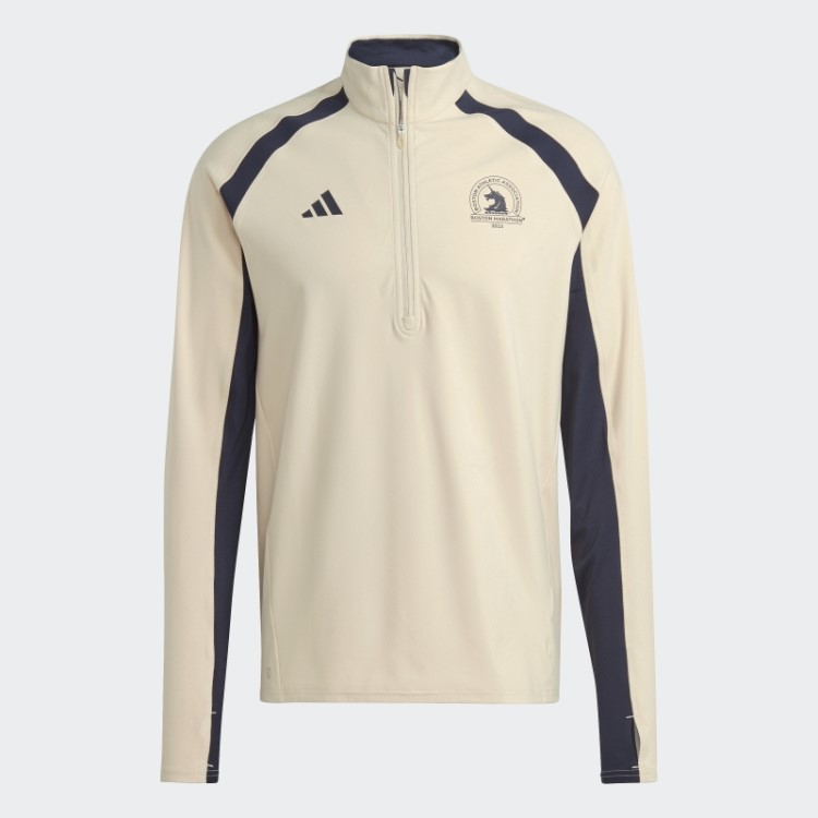 Boston Marathon Camiseta De Corrida Manga Longa Com Zíper 1/2 E Sand Adidas