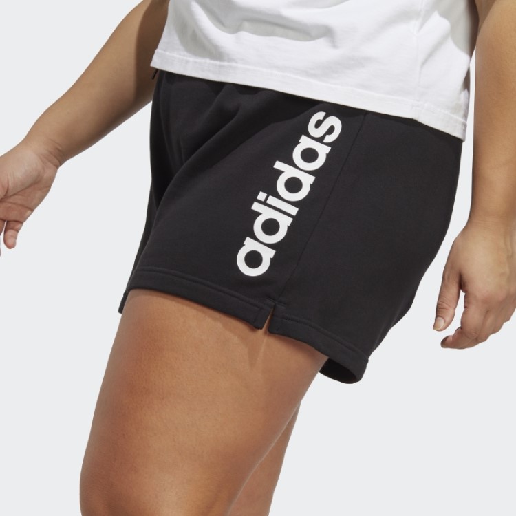 Shorts Linear French Terry Adidas Black Essentials (tamanho Grande)