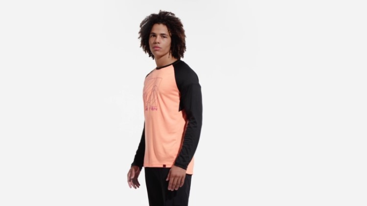 Camisa De Manga Comprida Bege Laranja Cinco Dez Adidas