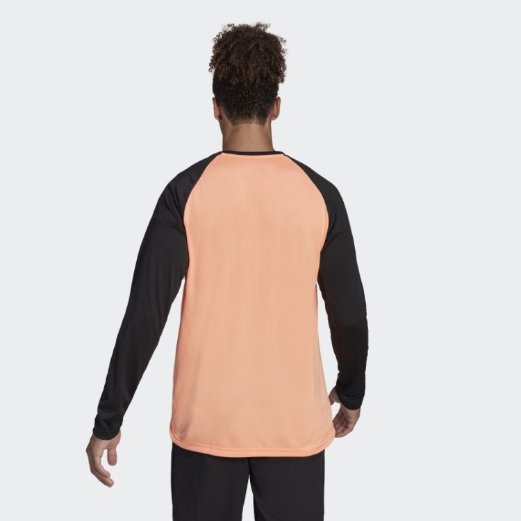 Camisa De Manga Comprida Bege Laranja Cinco Dez Adidas